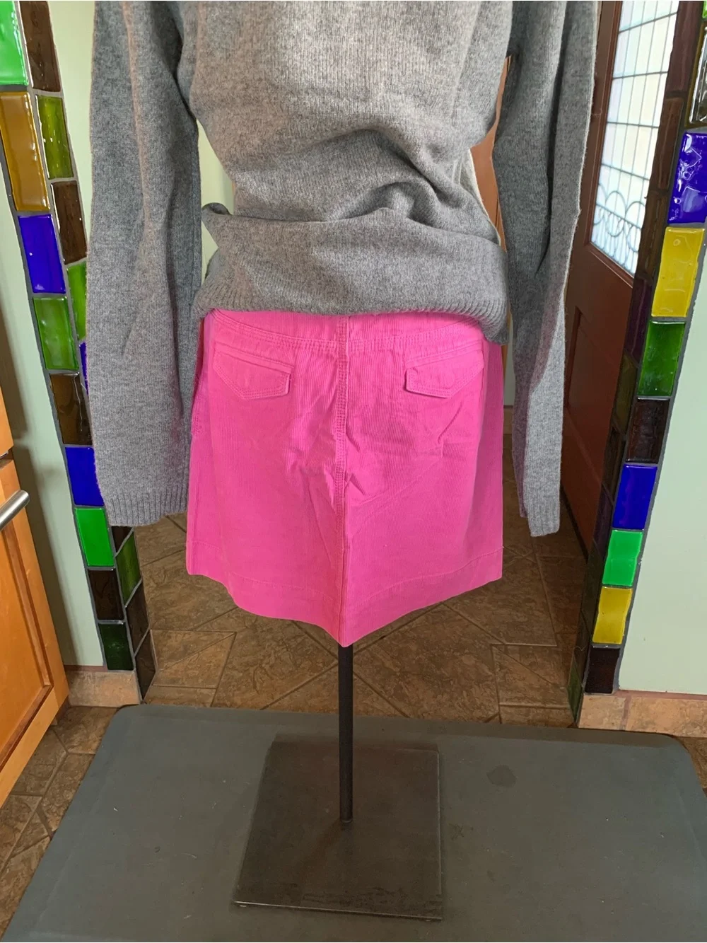 J CREW CORDUROY MINI SKIRT AZALEA New With Tags Size 4 TICKET POCKETS